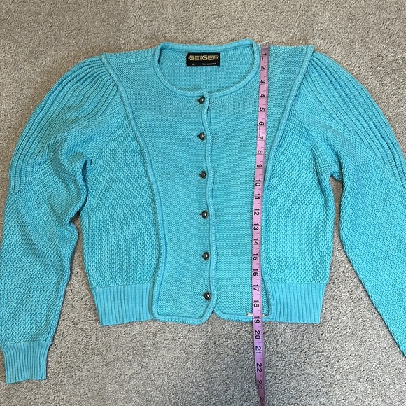 Geiger of Austria blue knit button down cardigan S - Picture 12 of 13
